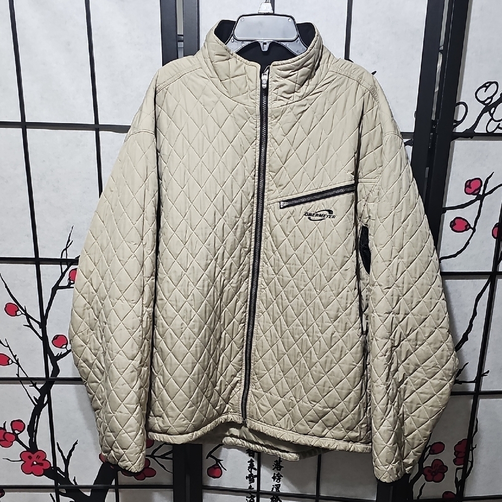 Obermeyer Men's Quilted Beige Jacket Size L